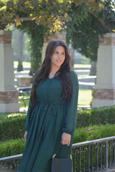 Tulla Emerald Green Midi Dress (Plus Size Available)