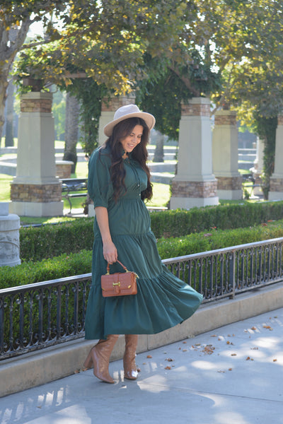 Tina Forest Green Maxi Dress