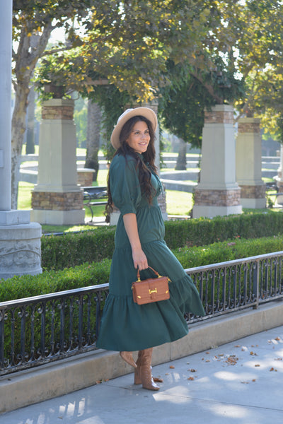 Tina Forest Green Maxi Dress