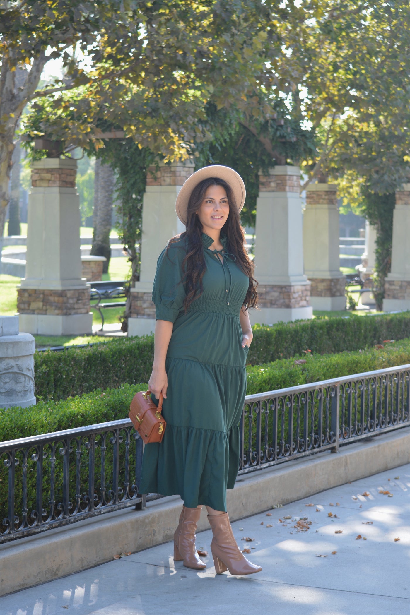 Tina Forest Green Maxi Dress