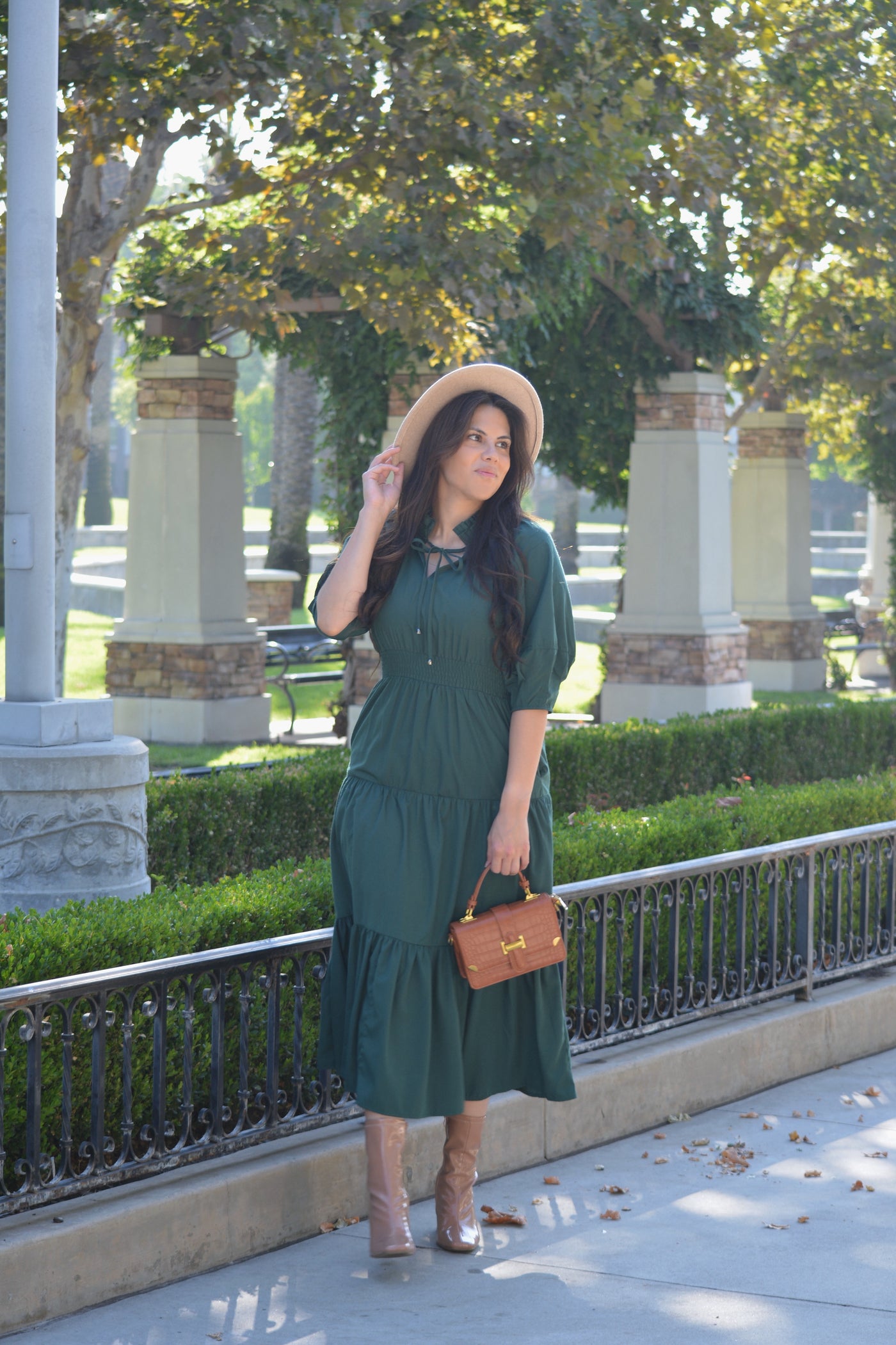 Tina Forest Green Maxi Dress