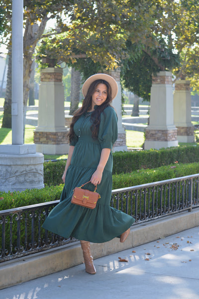 Tina Forest Green Maxi Dress