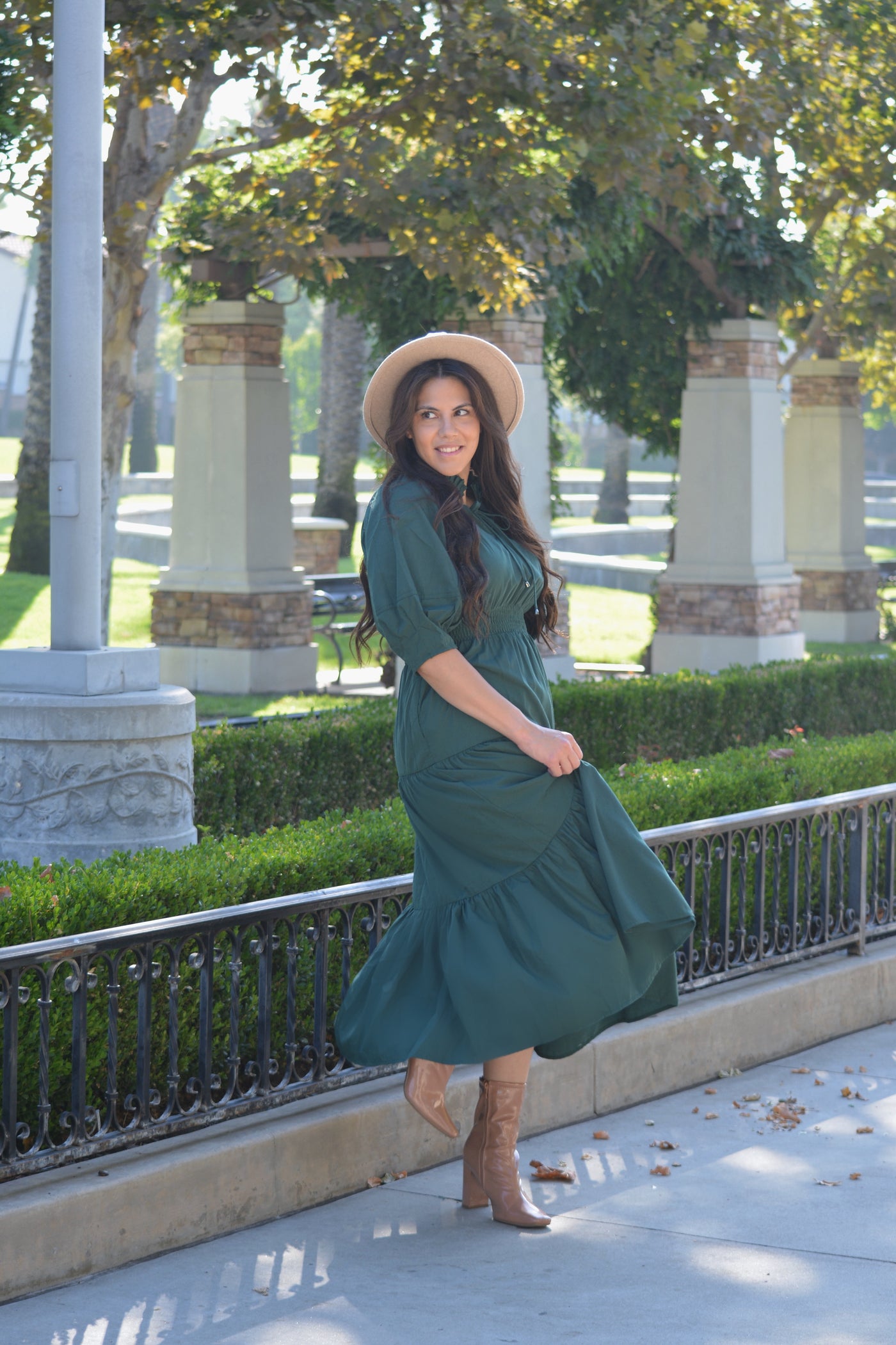 Tina Forest Green Maxi Dress