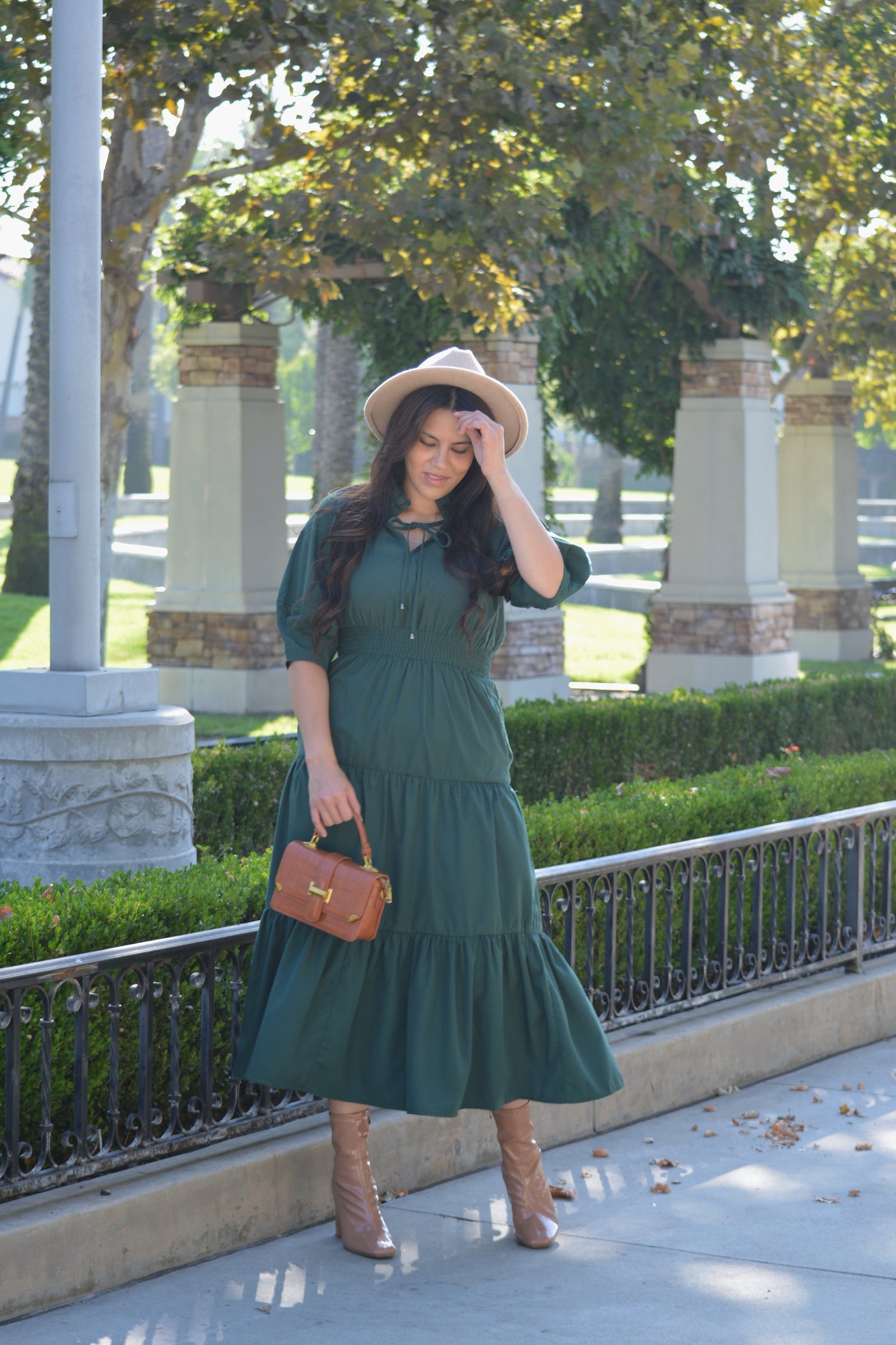 Tina Forest Green Maxi Dress