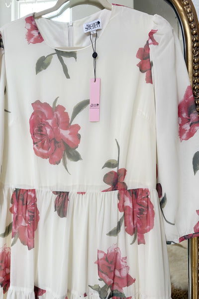 Marbella Ivory Rose Maxi Dress (lighter color)