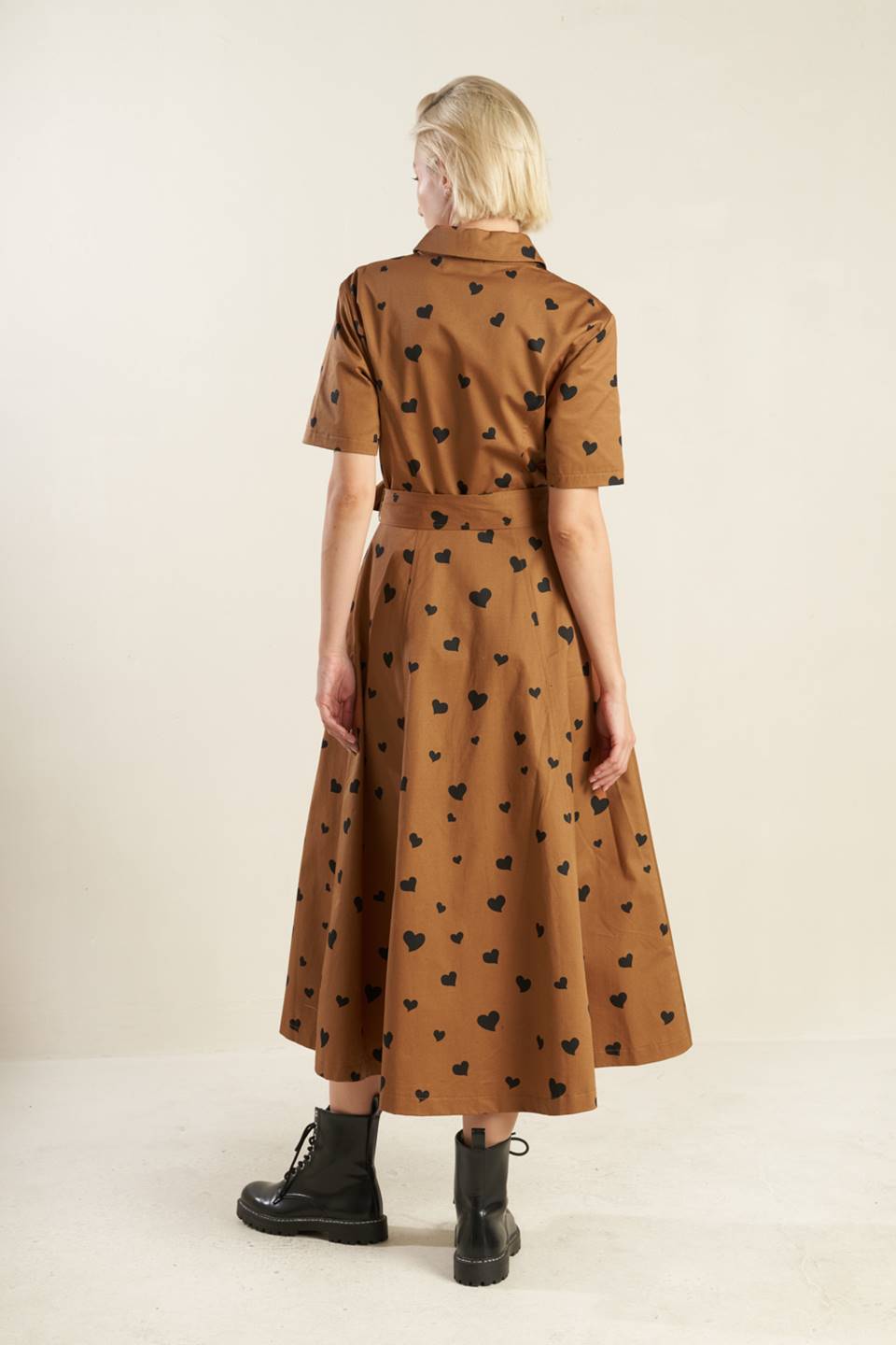 Alyson Brown Heart Cotton Dress