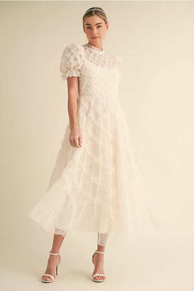 Nora Cream Dot Tulle Dress