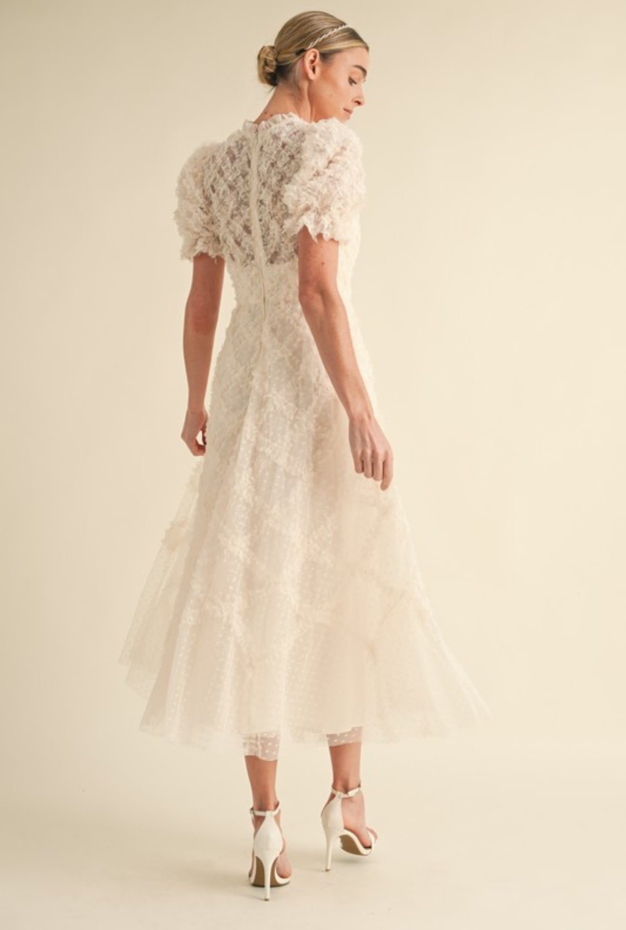 Nora Cream Dot Tulle Dress