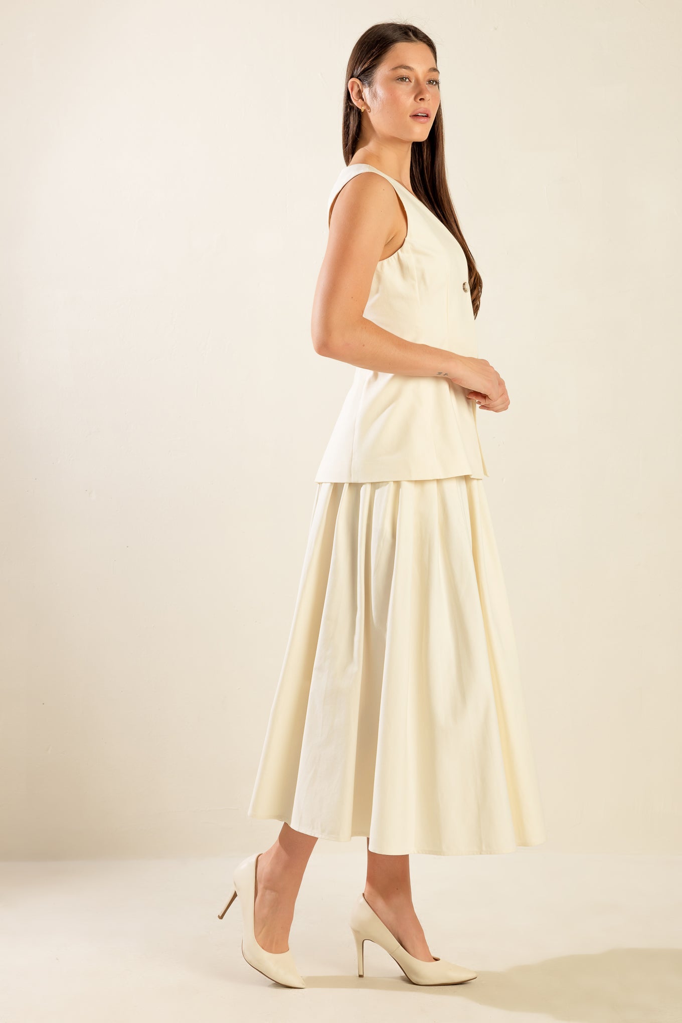 Loren Cream Woven Skirt