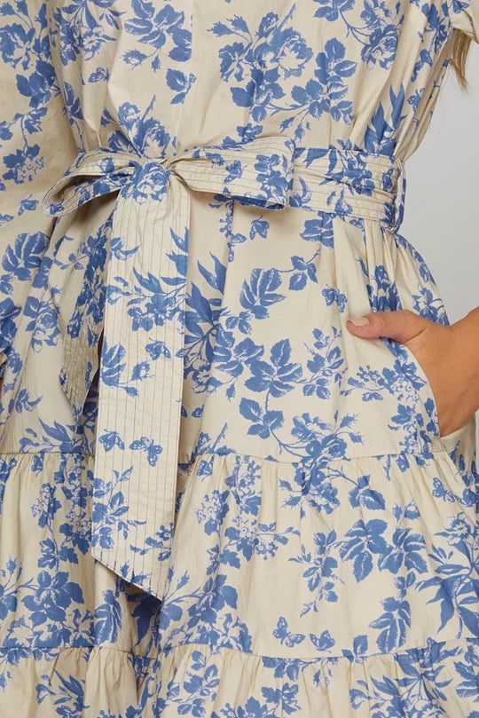 Beckett Cotton Blue Floral Dress