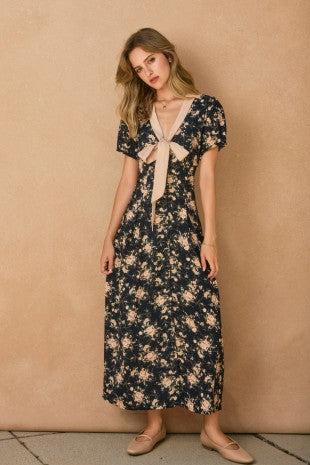 Wren Floral Maxi Bow Dress