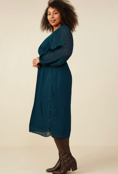 Astraea Teal Pleated Dress