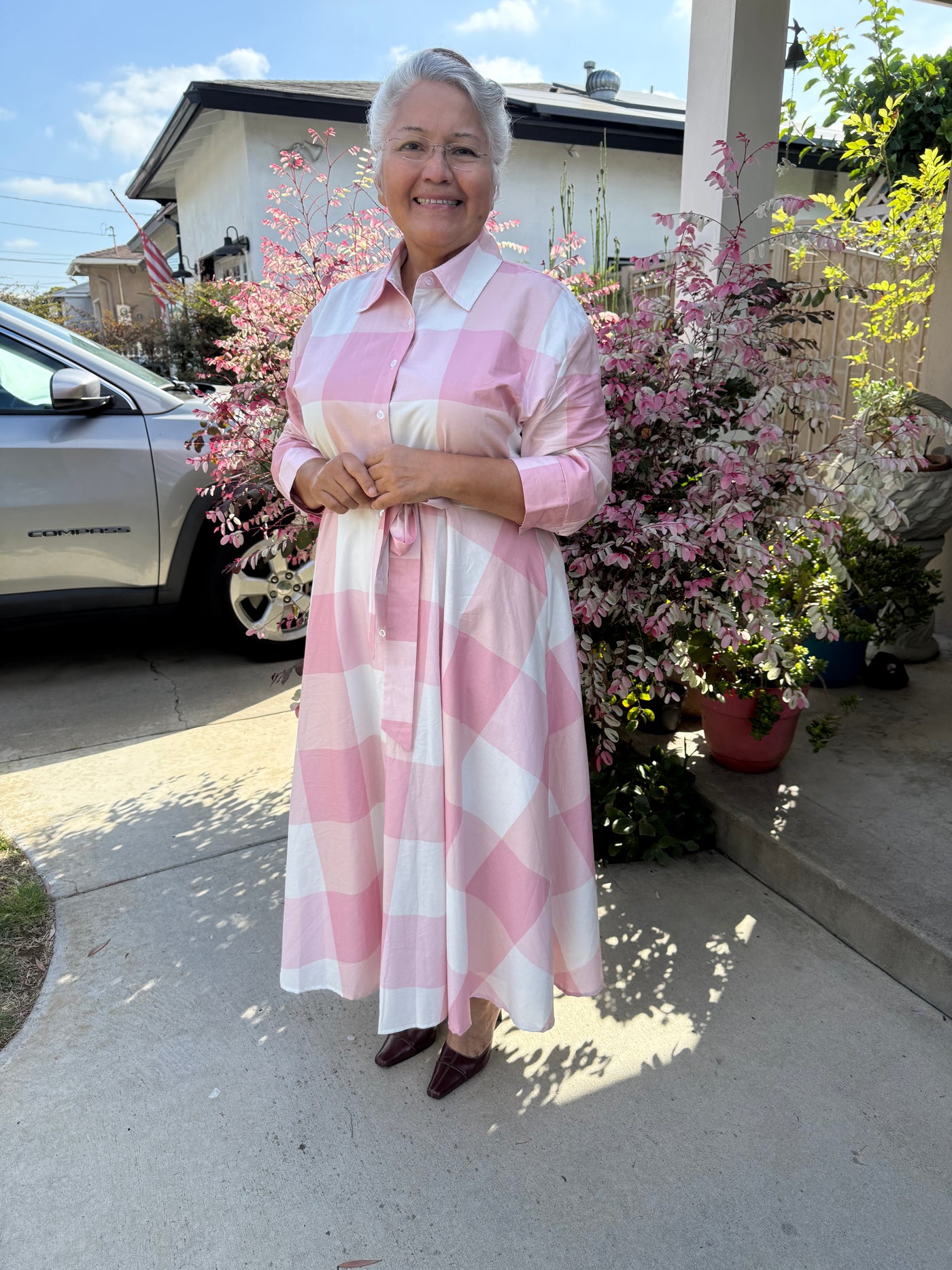 Avignon Pink Plaid 100% Cotton Dress