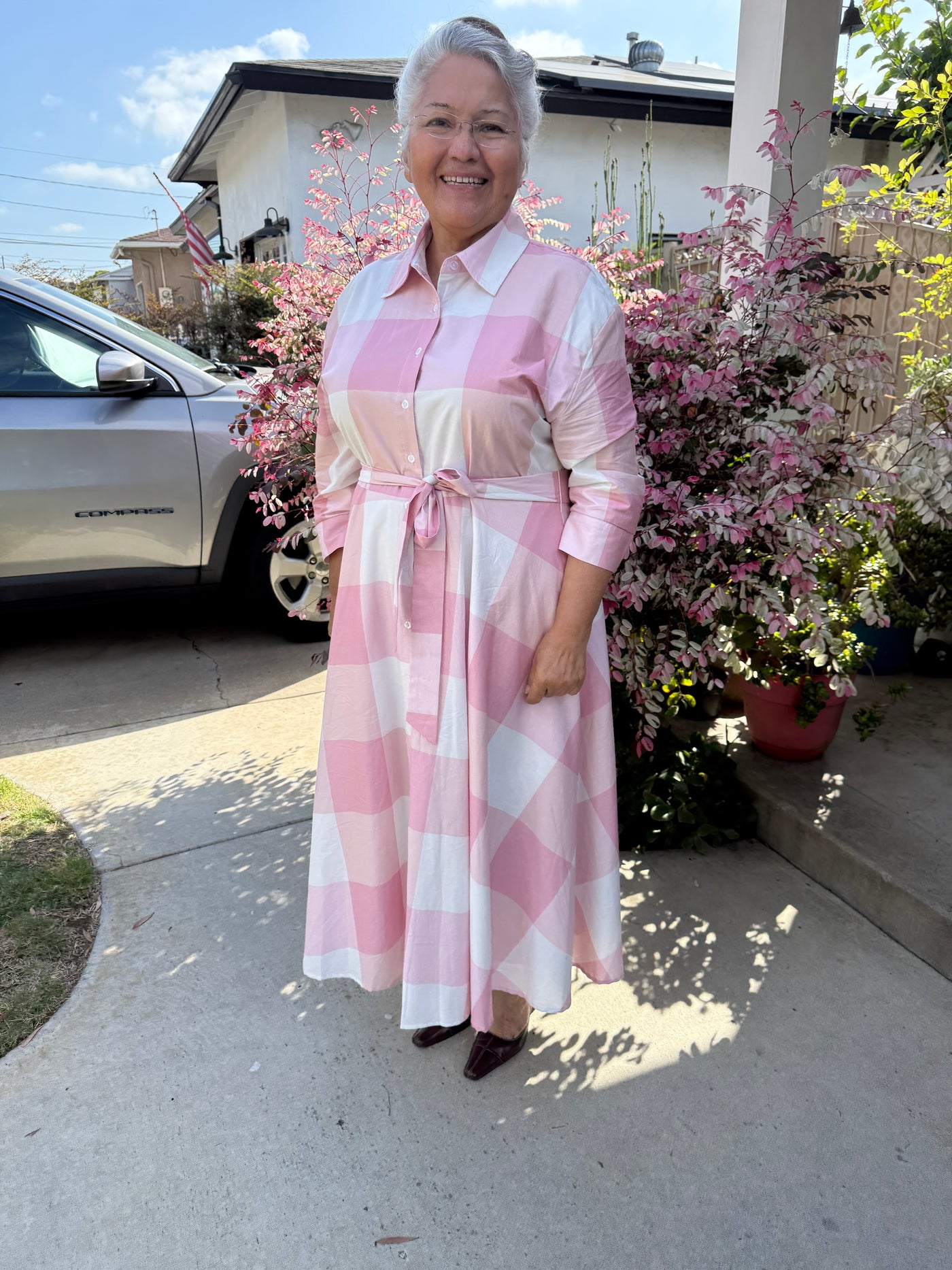 Avignon Pink Plaid 100% Cotton Dress