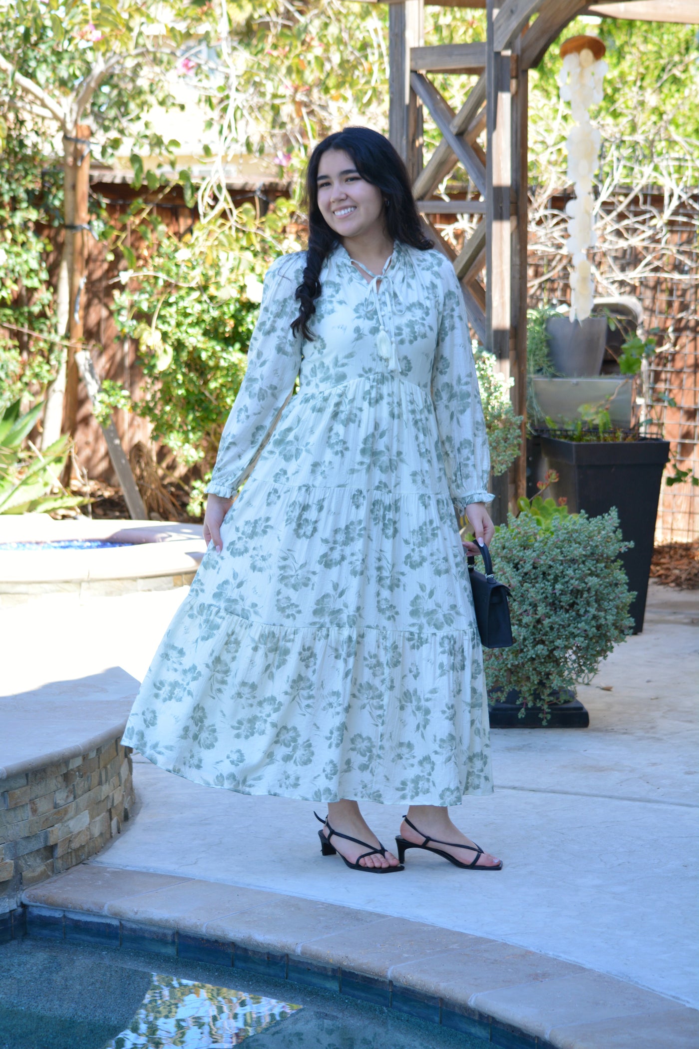 Fern Olive Floral Maxi Dress