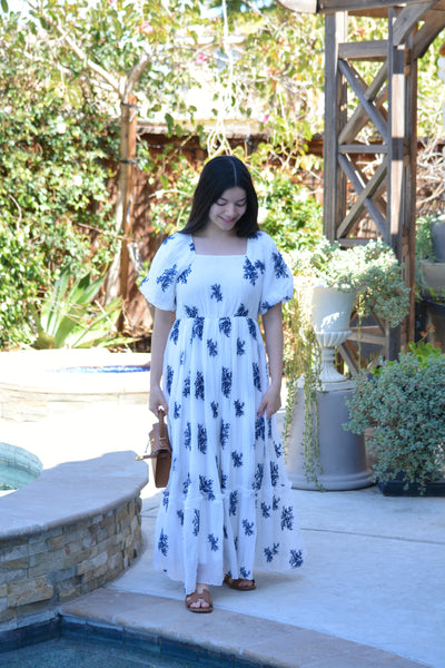 Pauline Embroidered White Floral Dress