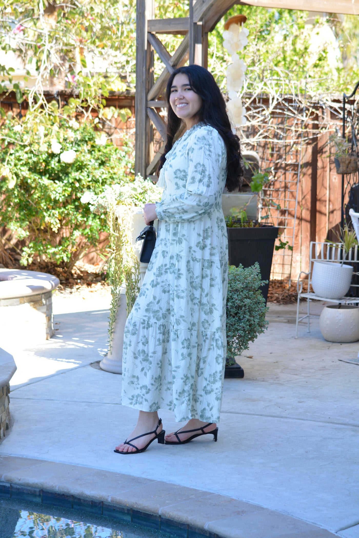 Fern Olive Floral Maxi Dress