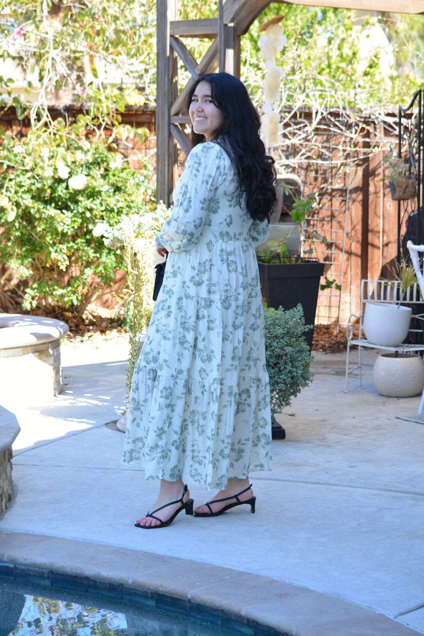 Fern Olive Floral Maxi Dress