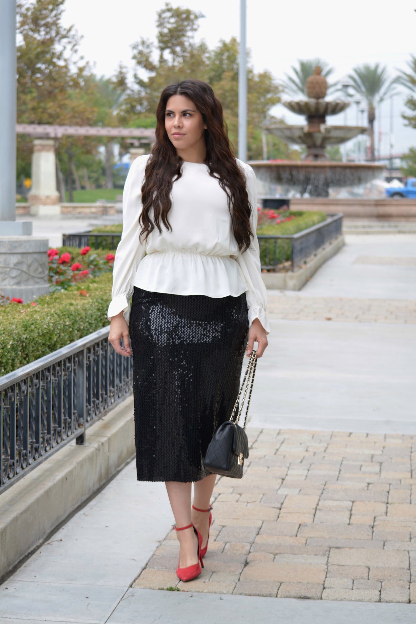 Soleil Black Sequin Skirt