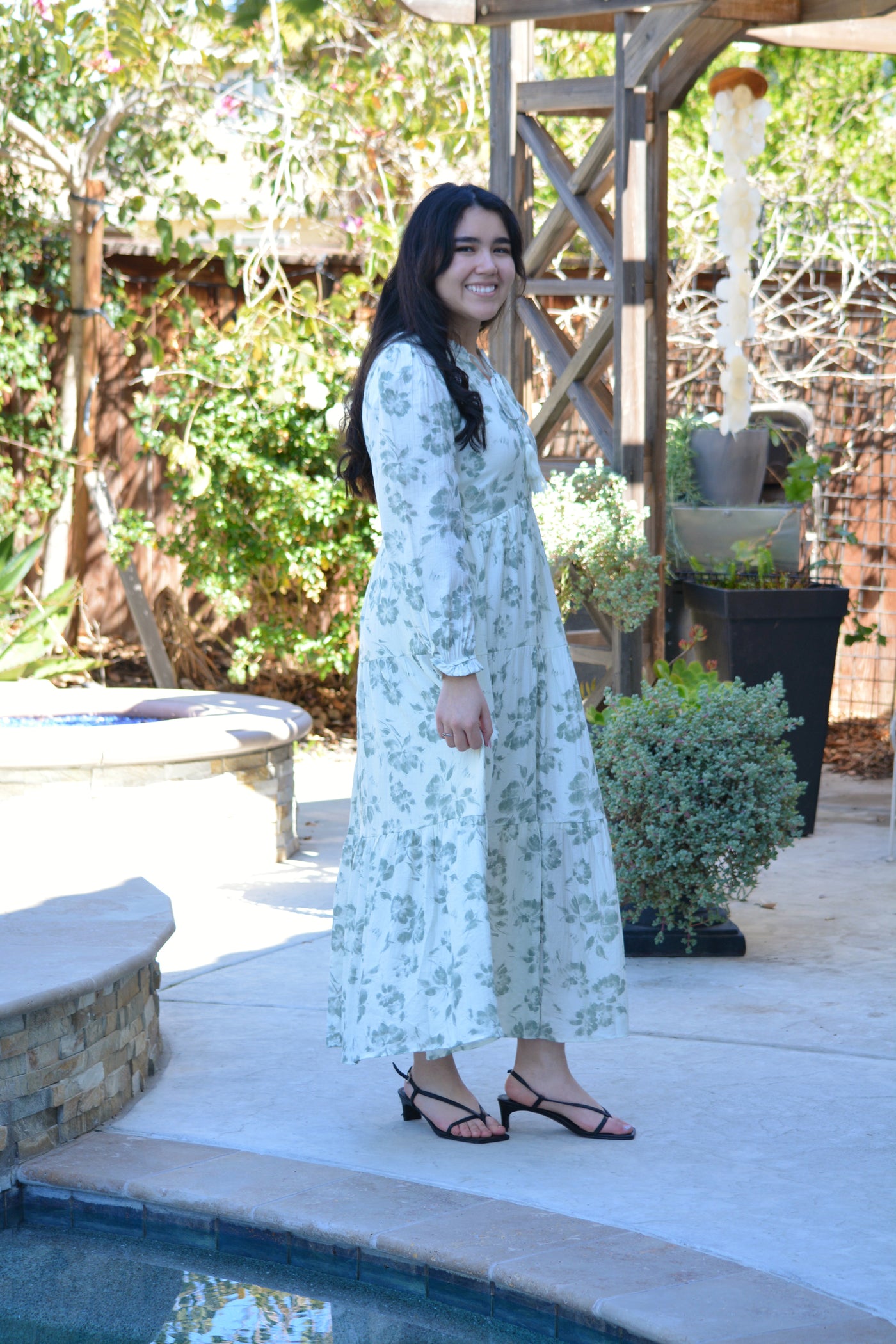 Fern Olive Floral Maxi Dress