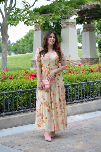 Finley Cream Floral Maxi Dress