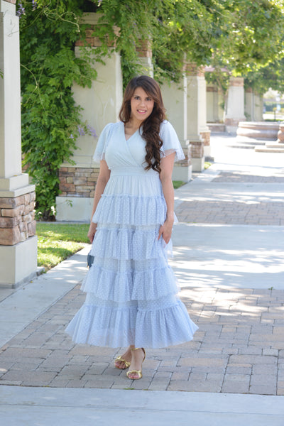 Channing Sky Blue Tulle Dress