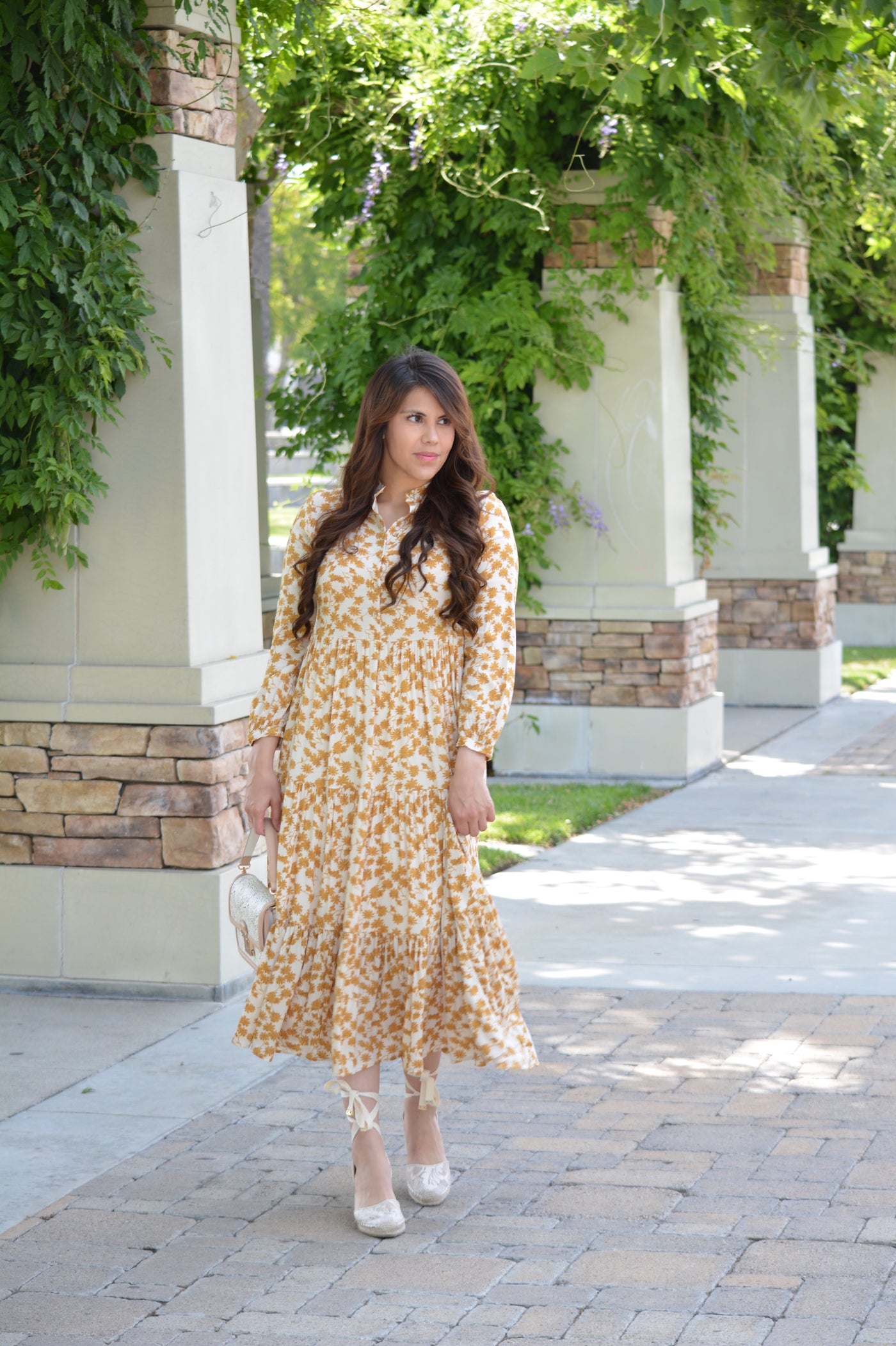 Sami Mustard Floral Dress