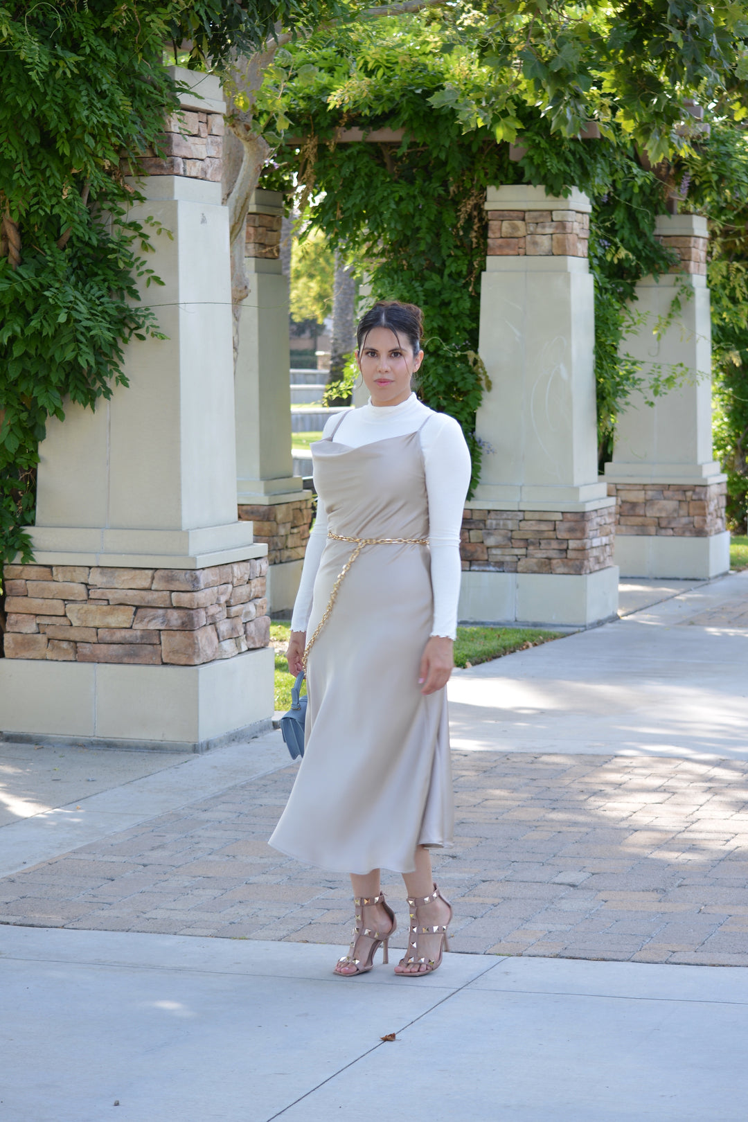 champagne slip dress long Reiss Jacquard Maxi Slip Dress in Champagne Neutral