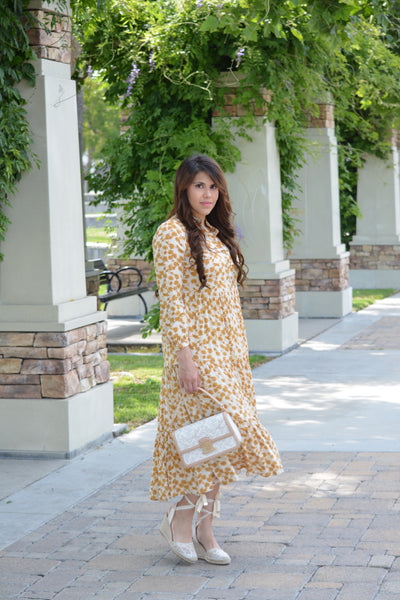 Sami Mustard Floral Dress
