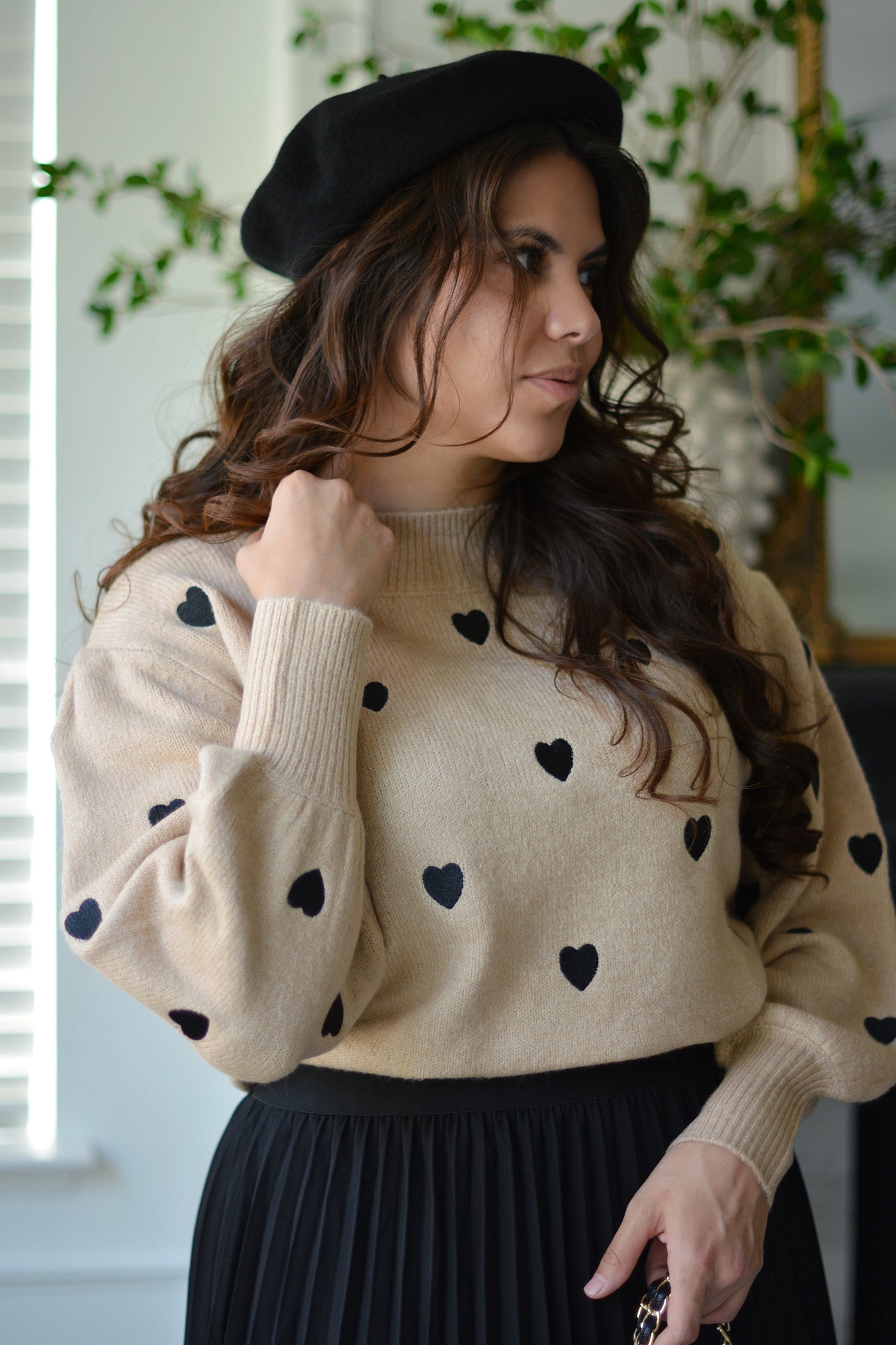 Amber Embroidered Heart Sweater