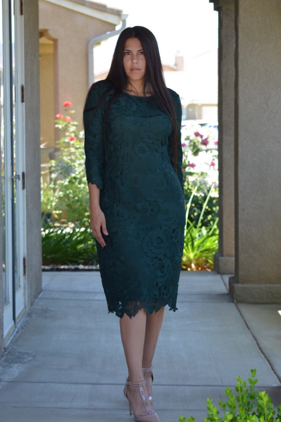 Seville Green Lace Dress