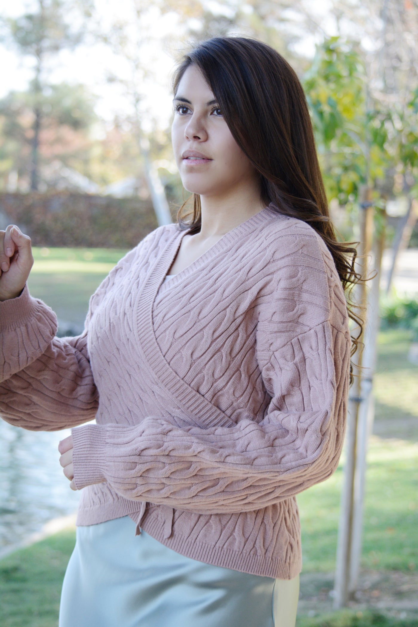 Holly Cable-Knit Wrap Cardigan