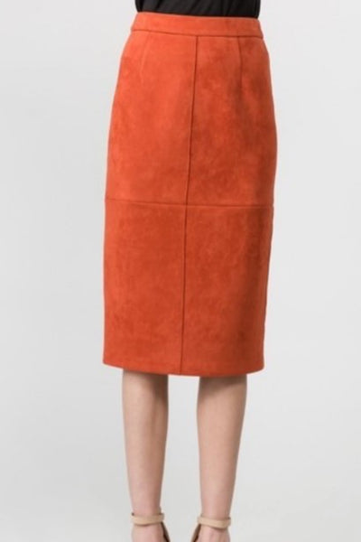 Cherie Rust Faux Suede Skirt