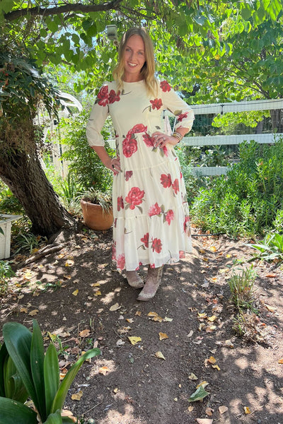 Marbella Ivory Rose Maxi Dress