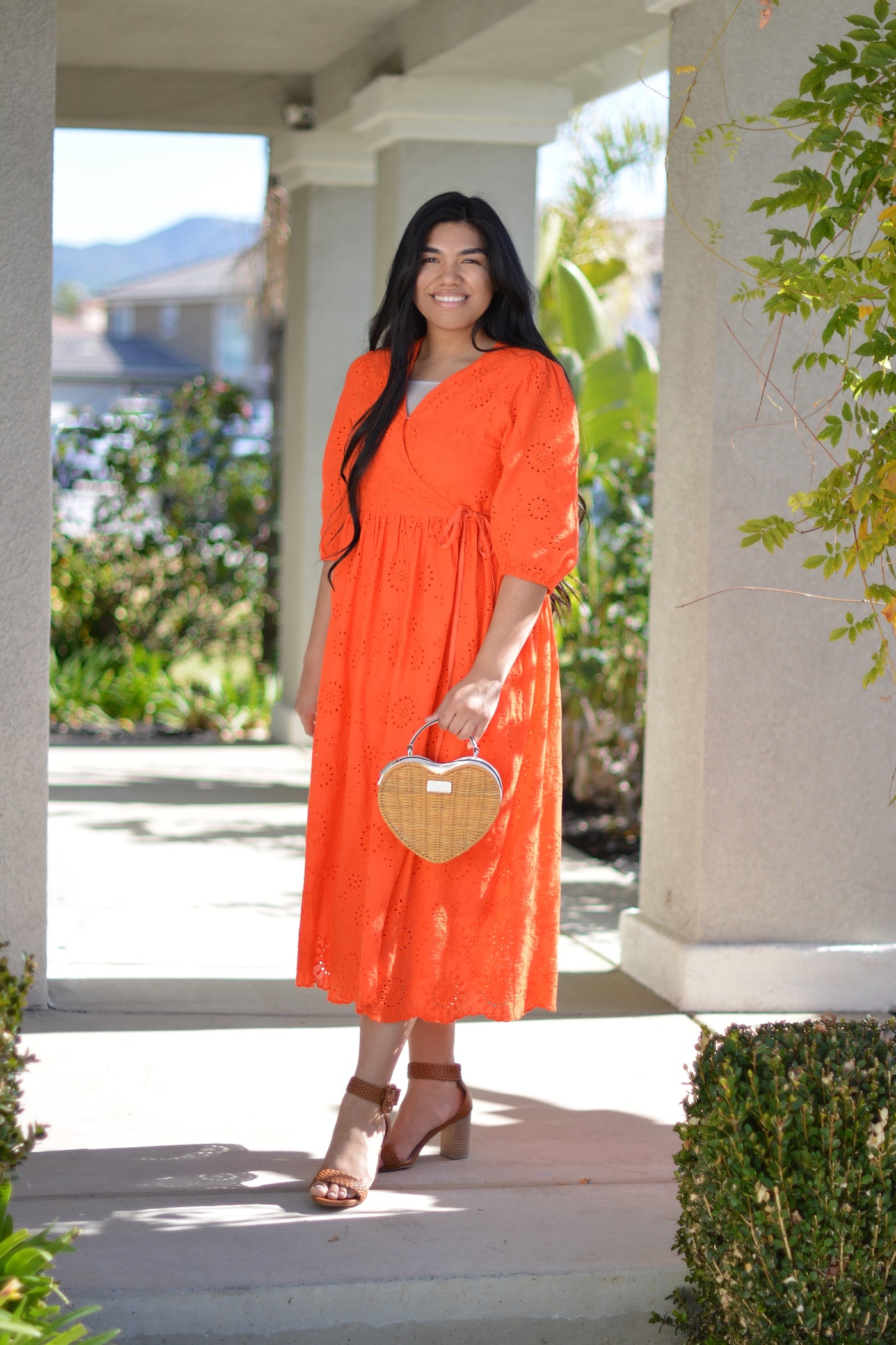 Althea Orange Eyelet Dress Althea Orange Eyelet Dress