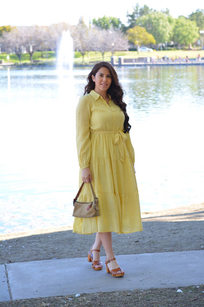 Constance Yellow Tiered Dress