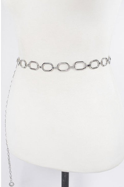 Agda Silver Small Chain Link Belt