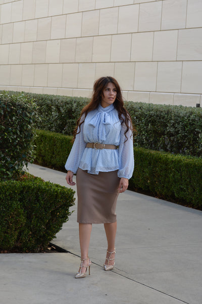 Penelope Taupe Pencil Skirt