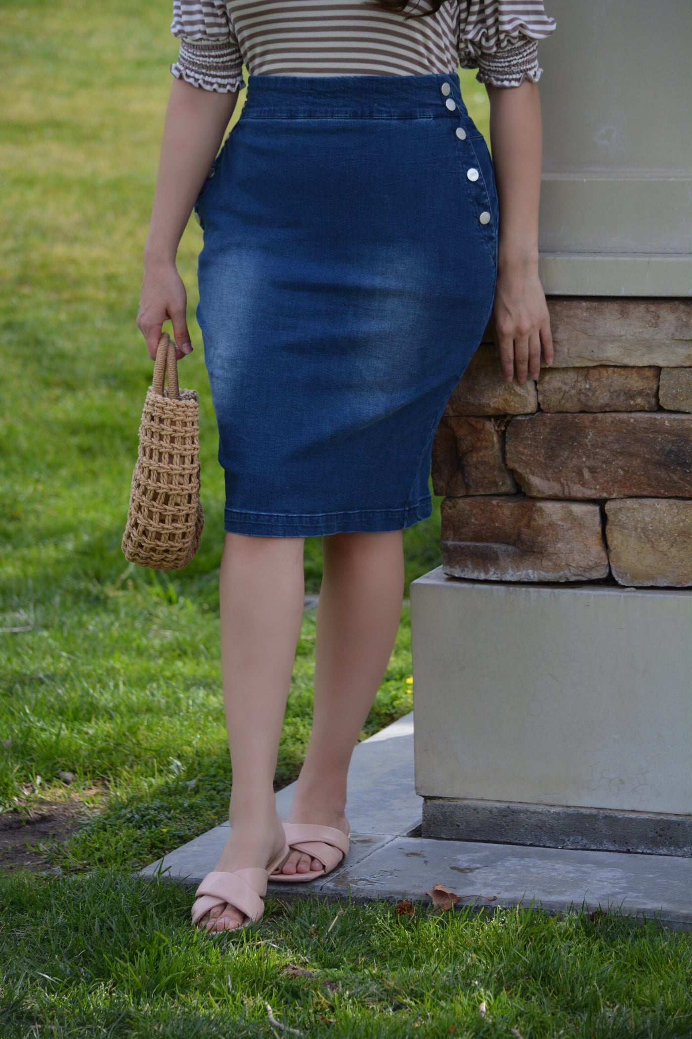 Petra Indigo Blue Denim Skirt (Skirt Society Exclusive)