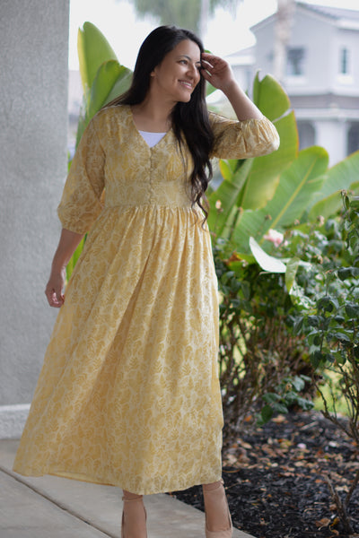 Julisa Yellow Floral Dress