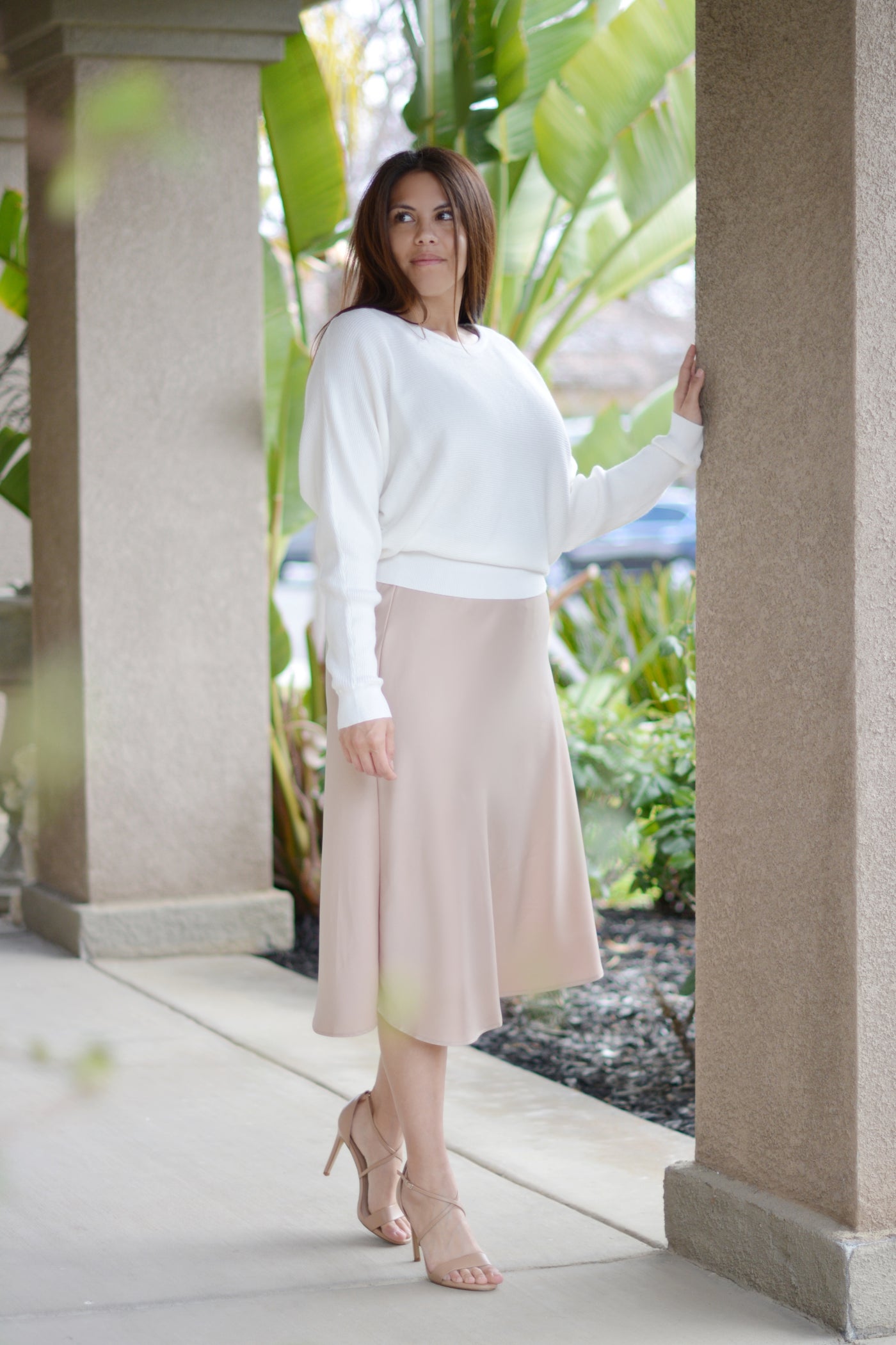Cassidy Taupe A-Line Skirt