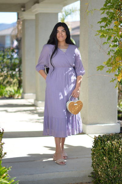 Bernadette Lavendar Textured Dress