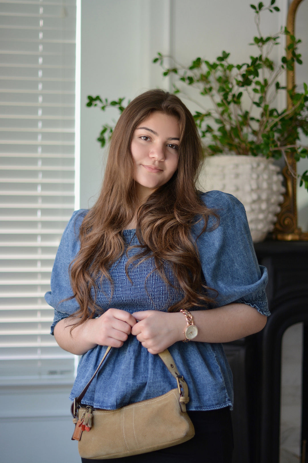 denim peplum top