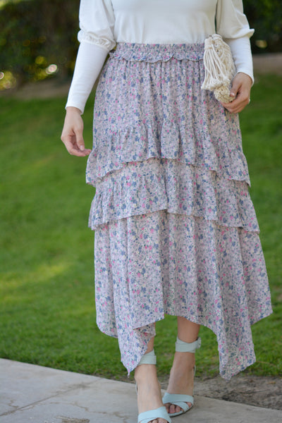 Belinda Lavender Floral Skirt