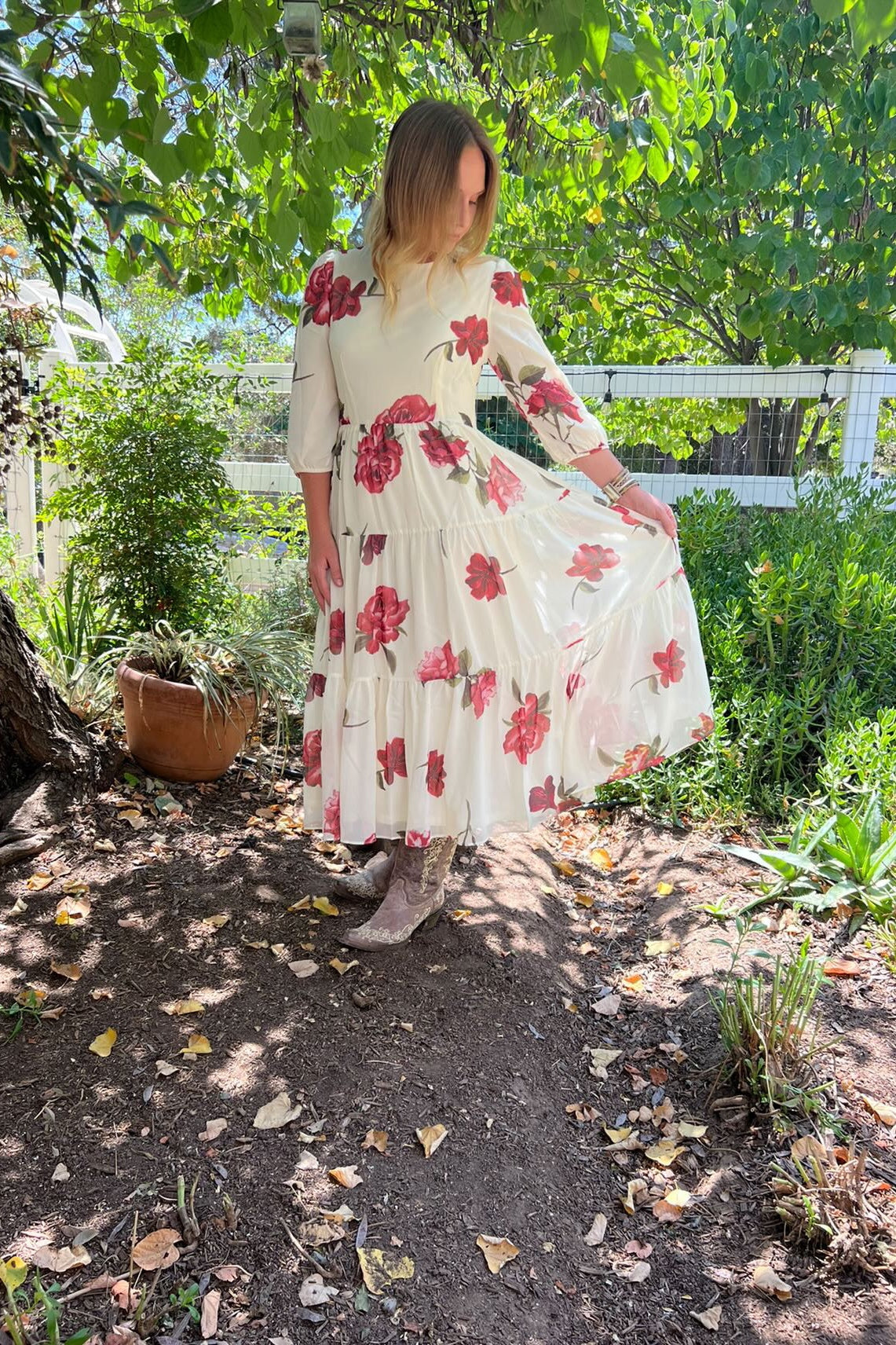 Marbella Ivory Rose Maxi Dress