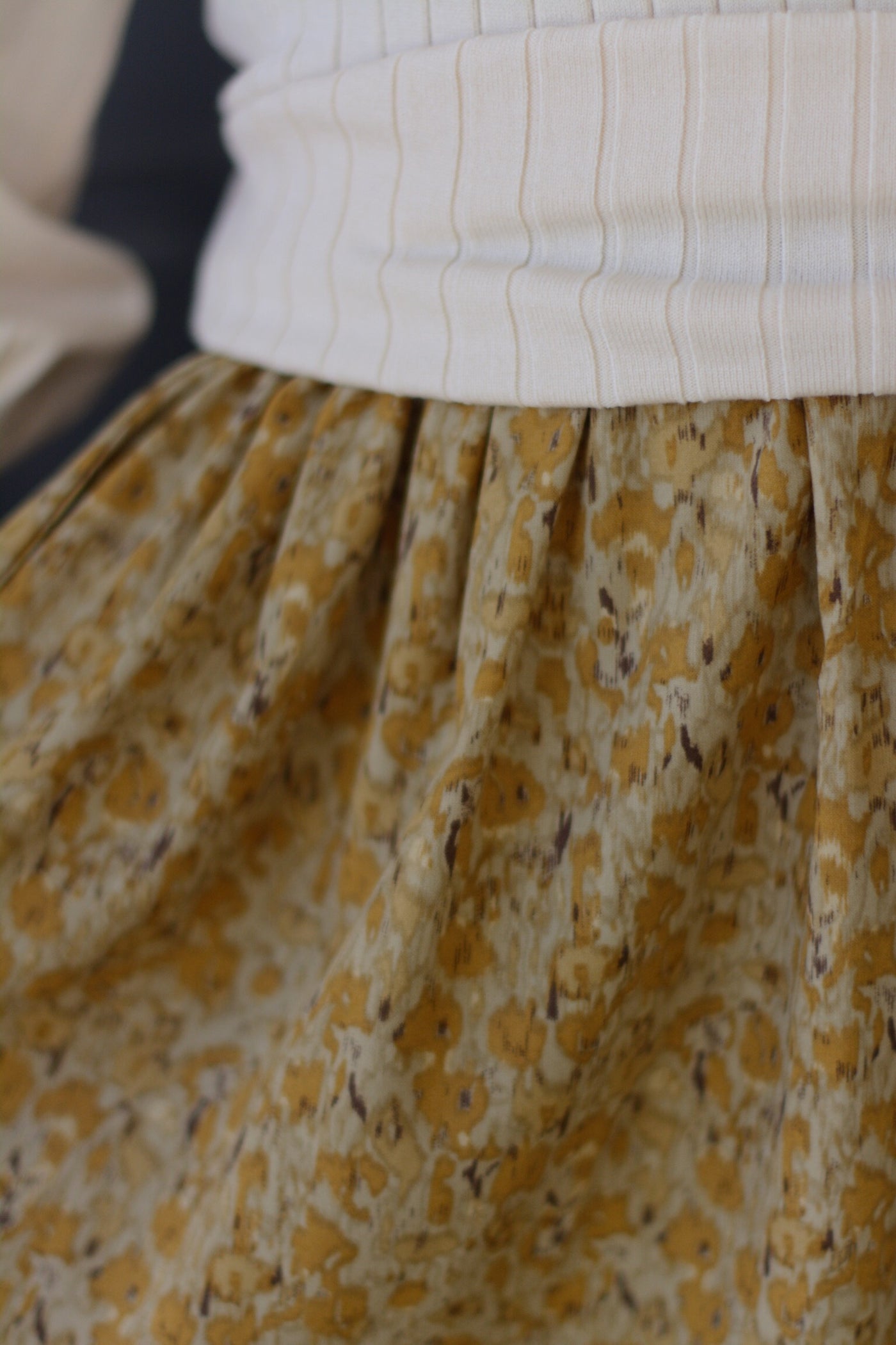 Monet Mustard Watercolor Skirt